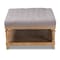 Baxton Studio Lindsey Grey Upholstered and Greywashed Wood Cocktail Ottoman 164-10653 - alternate 7